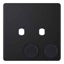 5mm Screwless Matt Black Empty / Buid Your Own Dimmer Switch - 2 Gang Empty Plate