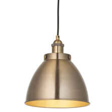 Antique Brass Small Industrial Style Pendant Ceiling Light Fitting - Pendant Fitting