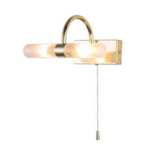 Satin Brass Bathroom 2 Light G9 Wall Fitting with Pullswitch IP44