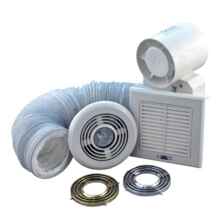 4" Shower Fan Kit With Light & Chrome Grille - 100mm