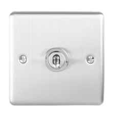 Satin Stainless Steel Toggle Switch - 1 Gang 2 Way Single