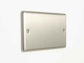 Satin Stainless Steel Blanking Plate - Double