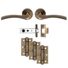 Antique Brass Door Handles, Hinges & Latch Pack - Sines 
