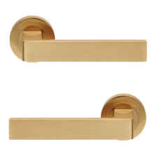 Satin Brass Door Handles - Sasso