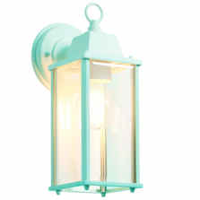 Box Outside Wall Light Lantern Pale Blue - Fitting