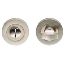 Nickel / Chrome Door Handles, Hinges & Latch Pack - Satin Nickel Bathroom Thumb Turn & Release