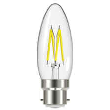 Candle Filament Lamp Warm White LED Dimmable 5w BC B22  - 5w Dimmable BC B22