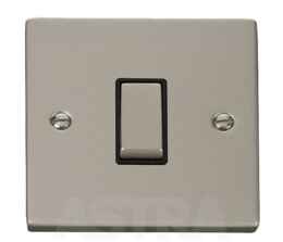 Pearl Nickel Intermediate Switch - 1 Gang - With Black Interior