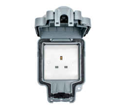 IP66 Single Outdoor Weatherproof Socket - 1 Gang Unswitched
