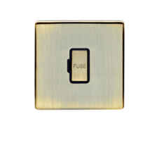 Screwless Antique Brass Fused Spur - Unswitched Without Neon