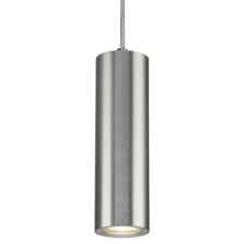 Brushed Chrome Long GU10 Aluminium Cylinder Pendant Light - DAB1FRBC