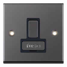 Black Nickel 13A Fused Spur Connection Unit - Switched 