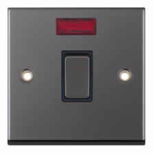 Black Nickel 20A DP Isolator Switch - With Neon