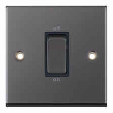 Black Nickel 45A DP Shower / Cooker Isolator - 1 Gang Single Size Without Neon