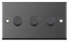 Black Nickel Dimmer Switch - Triple 3 x 400w