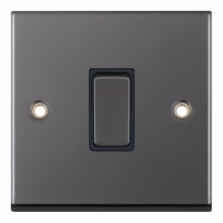 Black Nickel Light Switch - 1 Gang 2 Way Single