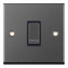 Black Nickel Light Switch - 1 Gang Retractive 'Bell" Push