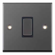 Black Nickel Light Switch - 1 Gang Intermediate
