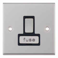 Satin Chrome 13A Fused Spur Connection Unit - Switched 
