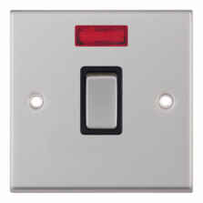 Satin Chrome 20A DP Isolator Switch - With Neon