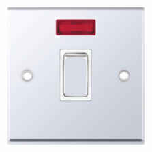 Polished Chrome 20A DP Isolator Switch  - With Neon