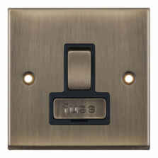 Antique Brass 13A Fused Spur  - Switched 