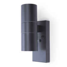 Anthracite Grey GU10 IP44 Up/Down Wall Light With Photocell Sensor - ANTH/Photocell