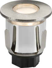 Brushed Chrome IP65 0.6W Warm White 3000K LED Mini Decking Light - LEDM06WW