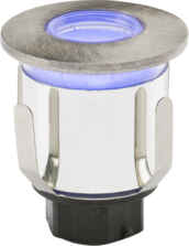 Brushed Chrome IP65 0.6W Blue LED Mini Decking Light - BLUE LED