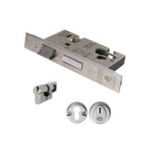 Euro Profile BS Cylinder And Turn Sashlock Satin Stainless Steel - 76mm
