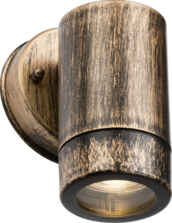 Brushed Brass GU10 IP54 Polycarbonate Single Wall Light - Down Light