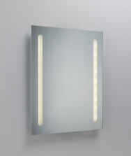 Battery Operated IP44 LED Bathroom Mirror with Frosted Panels - Frosted Glass