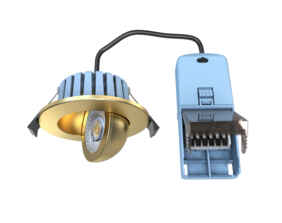 Satin Brass 360° Low Profile Adjustable 7W CCT Fire Rated IP65 Dimmable Downlight - Satin Brass 360°