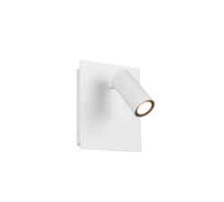 Matt White IP54 Outdoor Square Wall Fitting With Adjustable LED Lights - Non PIR