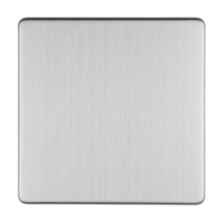 Screwless Stainless Steel Blank Plates - 1 Gang Single Plate 