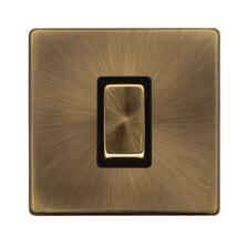 Screwless Antique Brass 45A DP Cooker / Shower Switch - Square