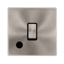 Screwless Brushed Steel 20A DP Switch Flex Out - With Black Interior