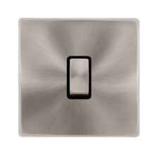Screwless Brushed Steel 20A DP Switch No Flex Out - With Black Interior
