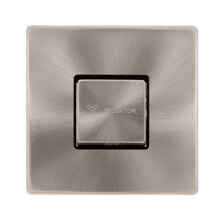 Screwless Brushed Steel Fan Isolator Switch 10A - With Black Interior