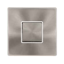 Screwless Brushed Steel Fan Isolator Switch 10A - With White Interior