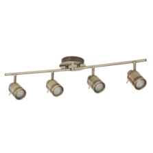 Antique Brass LED 4 Light Bathroom Split Bar Spotlight - 6604AB