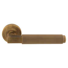 Antique Brass Knurled Door Handles - Terazzo 1 Pair