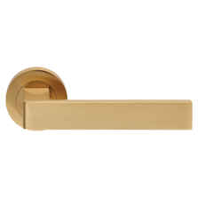 Satin Brass Door Handles - Sasso 1 Pair