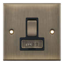Slimline Antique Brass 13A Fused Spur  - Switched