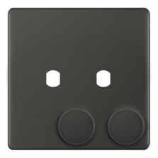5mm Dark Bronze Brass **EMPTY** / Build Your Own LED Dimmer Switch Plate - 2 Gang **Empty Plate Only**