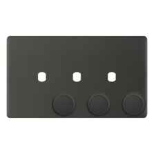 5mm Dark Bronze Brass **EMPTY** / Build Your Own LED Dimmer Switch Plate - 3 Gang **Empty Plate Only**