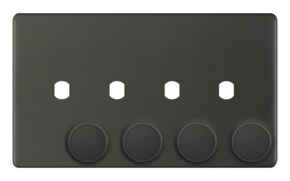 5mm Dark Bronze Brass **EMPTY** / Build Your Own LED Dimmer Switch Plate - 4 Gang **Empty Plate Only**