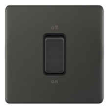 5mm Screwless Dark Bronze 45A DP Cooker / Oven / Shower Switch - Square Without Neon