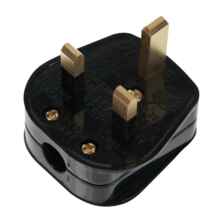 13A Plug Top - Standard Rewireable - Resilient  - Black with 13A Fuse
