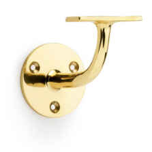 Polished Brass Lacquered Handrail Bracket - Fitting